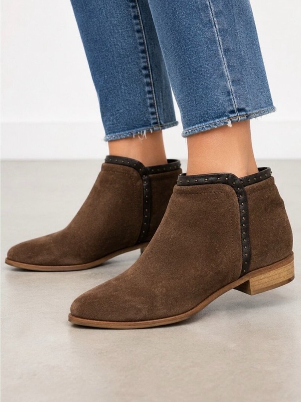 Italeau Miralda Suede Waterproof Boots Womens Size 36 Studded Winter Western